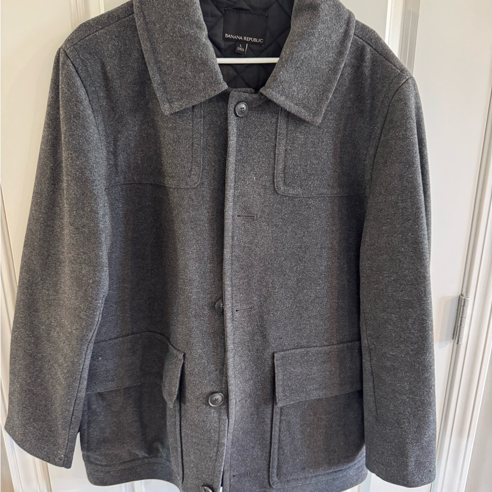Banana Republic Gray Pea Coat- Size L